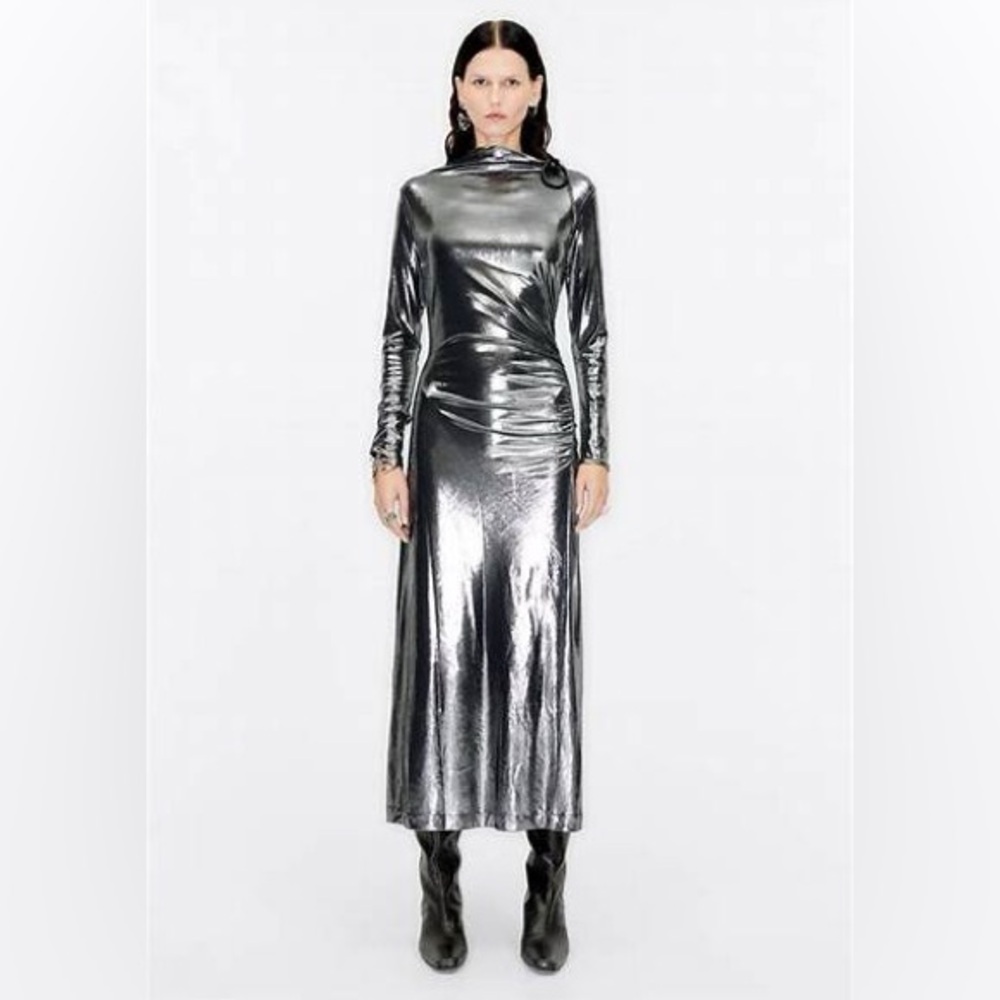 BIMBA y LOLA long Metallic dress NEW WITH-TAGS